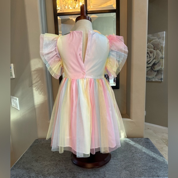 👑 Pippa & Julie-Girls' Rainbow Mesh Tutu Dress👑 - Picture 4 of 9